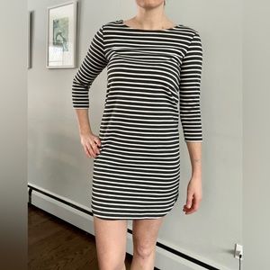 Gray + White striped mini dress XS